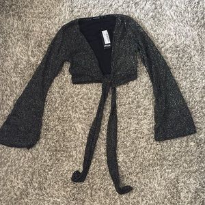 Nasty Gal - Glitter Disco Knot Front Bell Top